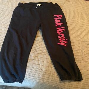 Varsity Black and Pink Capri Pants